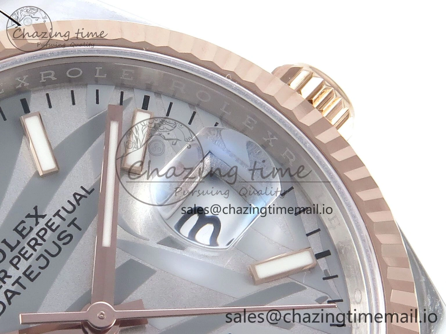 WaterResistant DateJust 36 126231 EWEF Best Edition Silver Leaf Stick Dial on SS RG Oyster Bracelet A 660