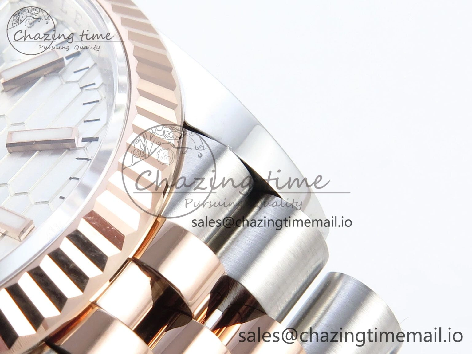 DateJust 36 126231 EWEF Best Edition Silver Textured Dial Stick Marker on SS RG Jubilee Bracelet A EyeCatching 587