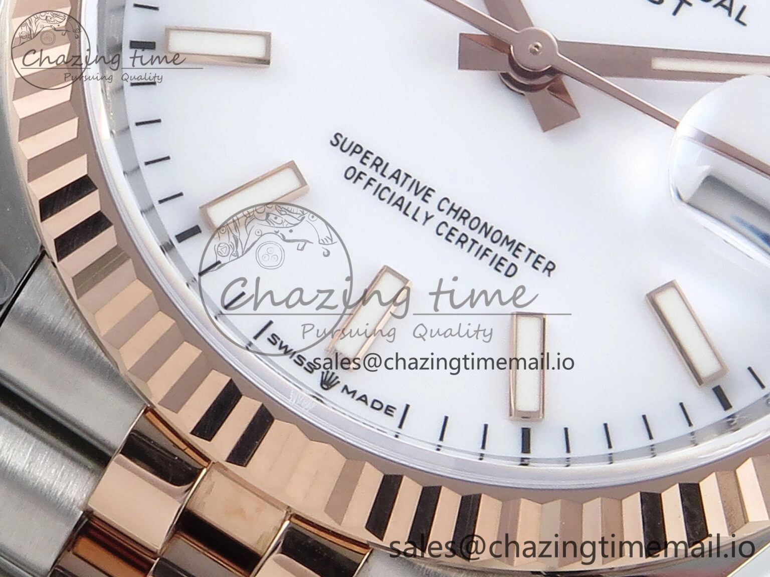 Affordable DateJust 36 126231 EWEF Best Edition White Dial Stick Marker on SS RG Jubilee Bracelet A 599