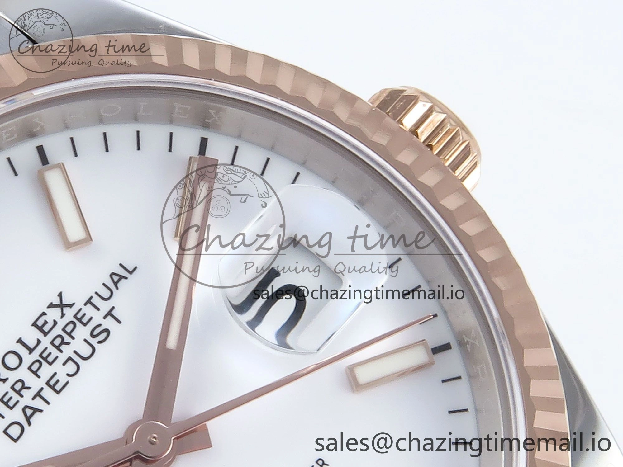 Affordable DateJust 36 126231 EWEF Best Edition White Dial Stick Marker on SS RG Jubilee Bracelet A 599