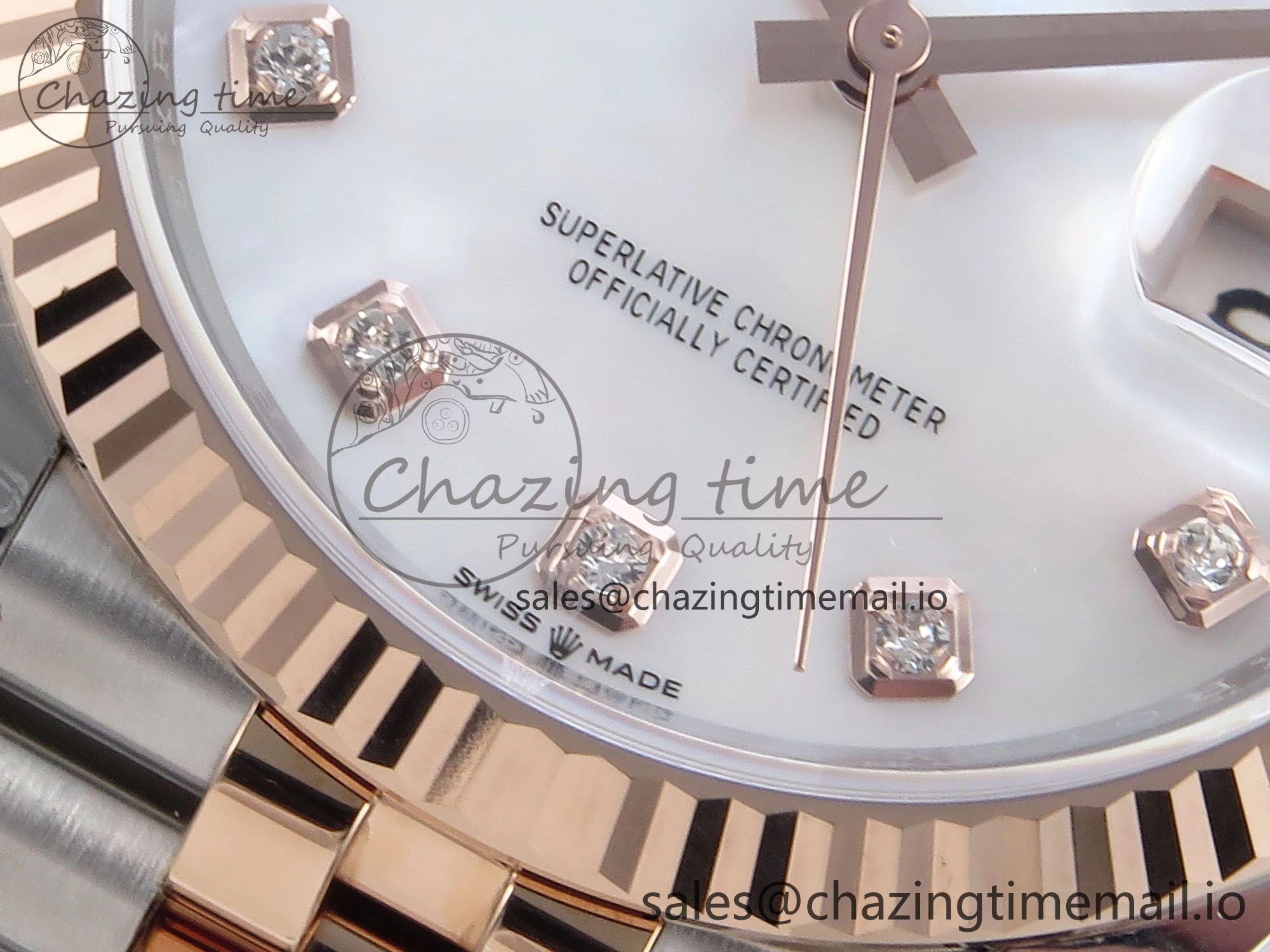 DateJust 36 126231 EWEF Best Edition White MOP Diamonds Dial on SS RG Jubilee Bracelet A FlexibleFit 594