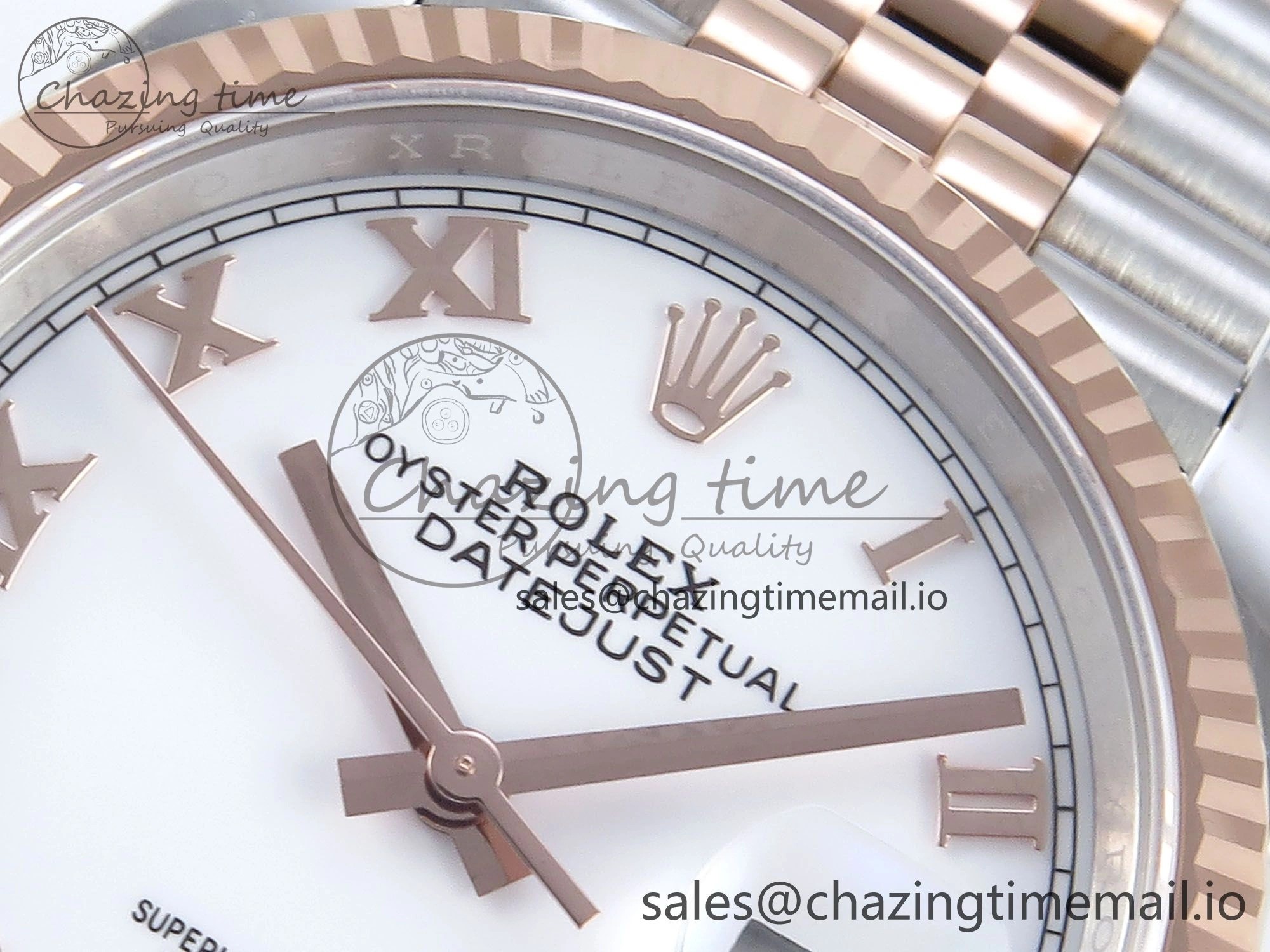 FastDry DateJust 36 126231 EWEF Best Edition White Roman Dial on SS RG Jubilee Bracelet A 591
