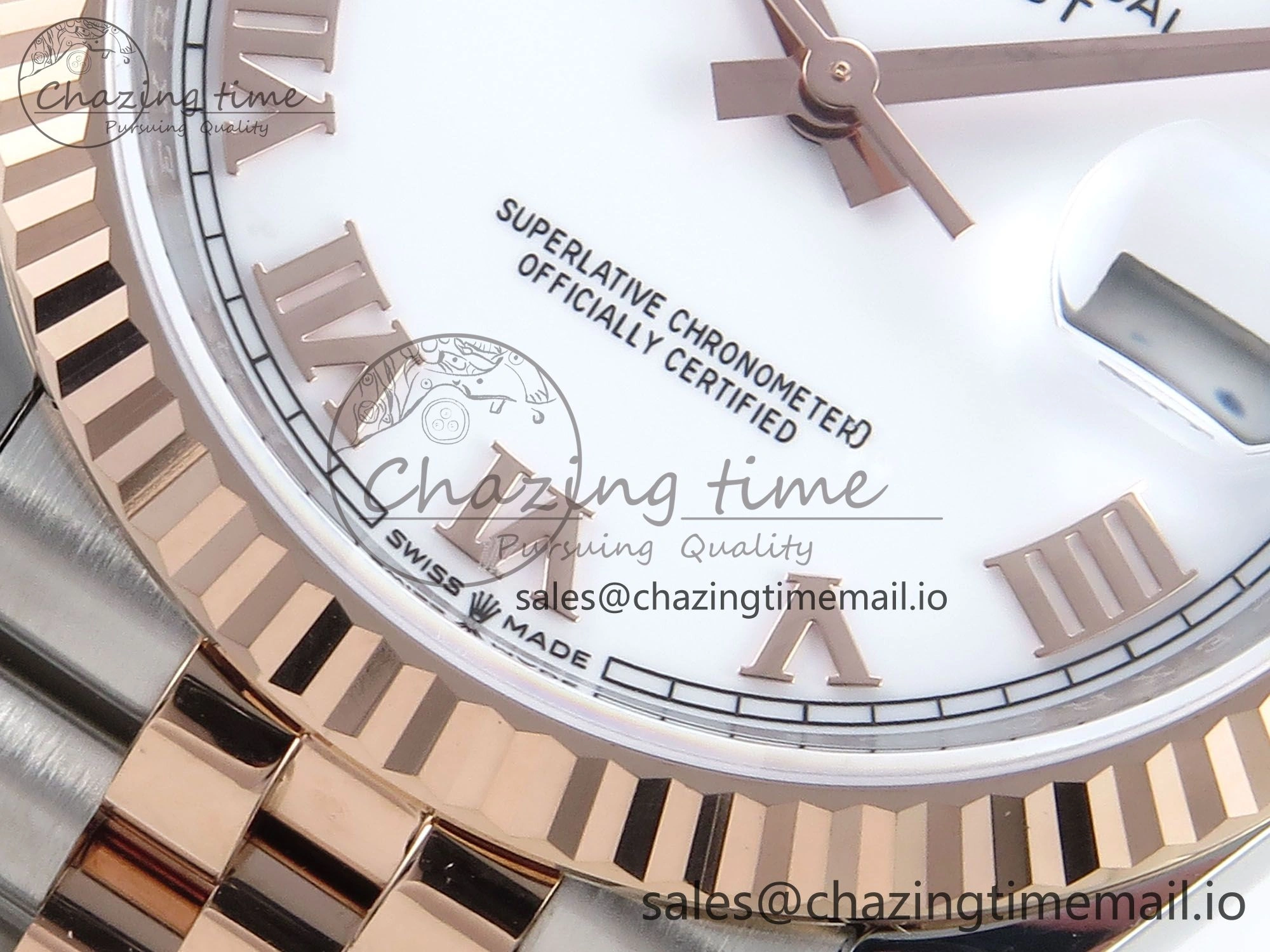FastDry DateJust 36 126231 EWEF Best Edition White Roman Dial on SS RG Jubilee Bracelet A 591