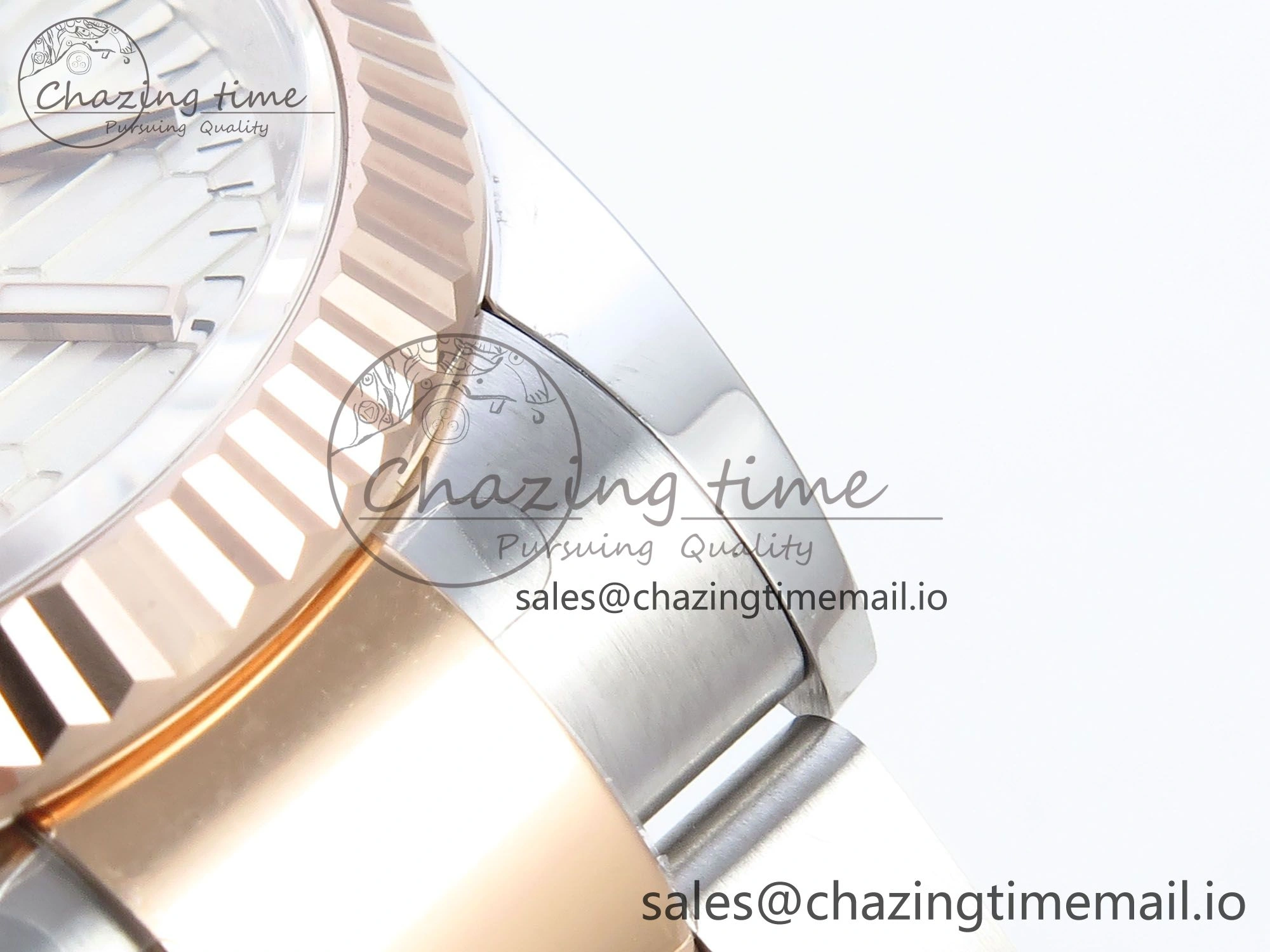 Sporty DateJust 36 126231 EWEF Best Edition White Textured Stick on SS RG Oyster Bracelet A 658