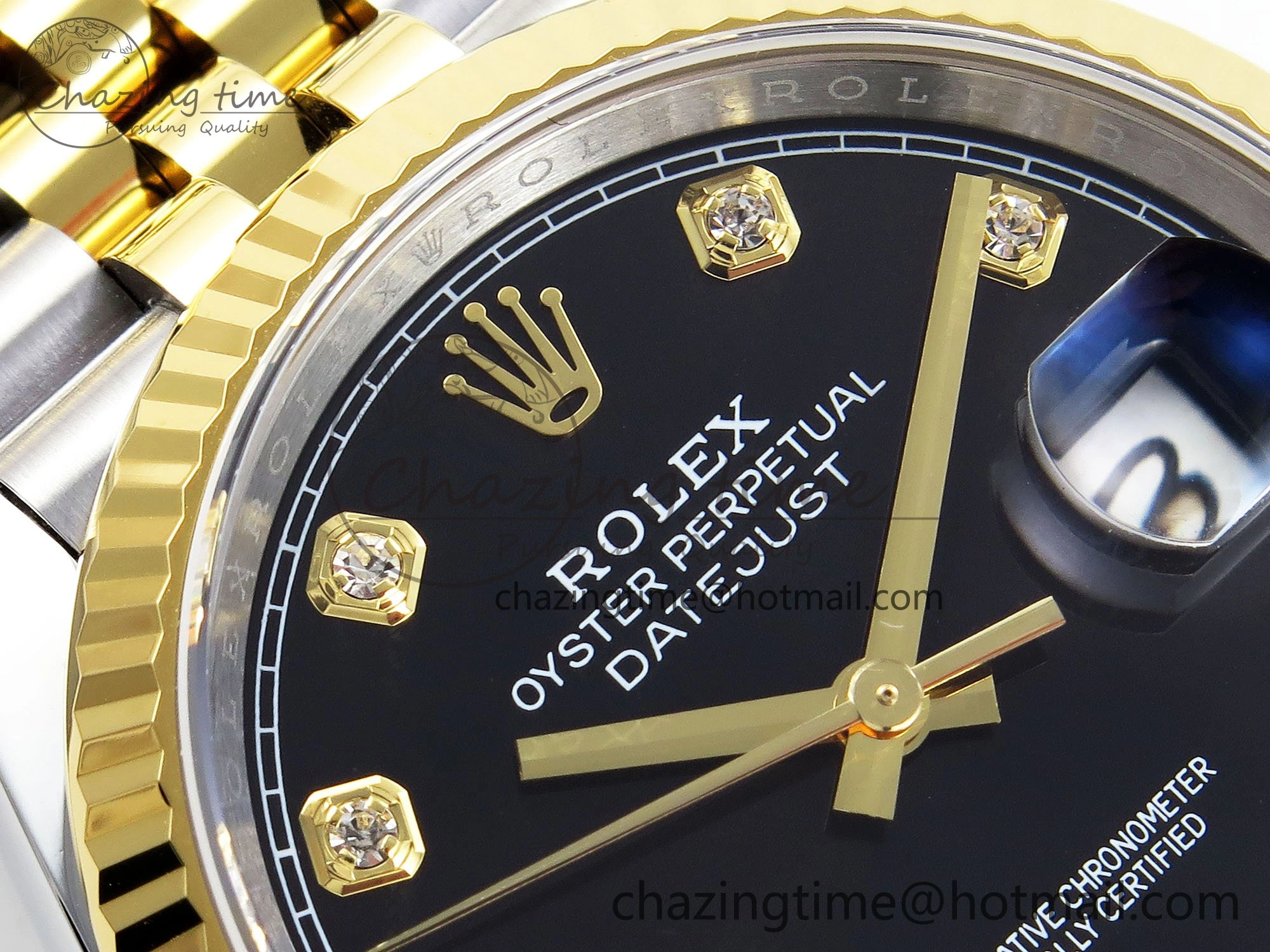 Breathable DateJust 36 126233 APF 1:1 Best Edition 904L Steel Black Diamonds Dial on SS YG Jubilee Bracelet VR 1597