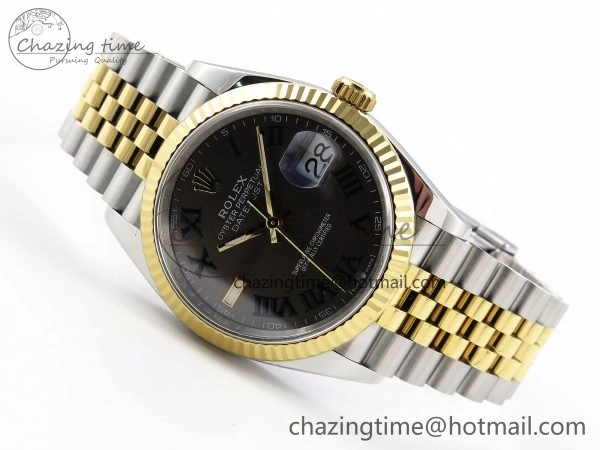 DateJust 36 126233 APF 1:1 Best Edition 904L Steel Gray Dial Green Roman on SS YG Jubilee Bracelet VR Casual 1594