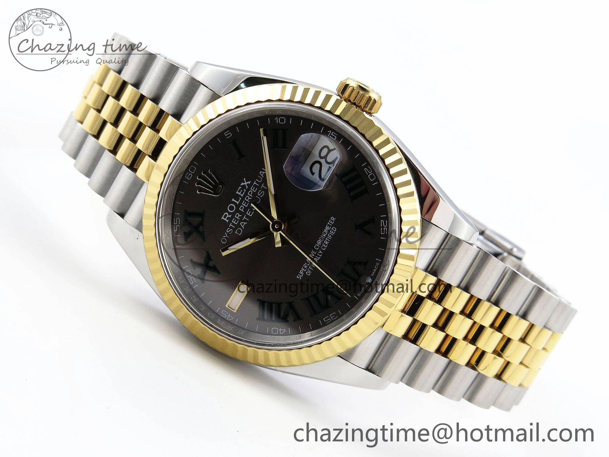DateJust 36 126233 APF 1:1 Best Edition 904L Steel Gray Dial Green Roman on SS YG Jubilee Bracelet VR Casual 1594