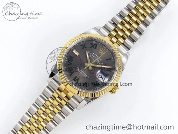 DateJust 36 126233 APF 1:1 Best Edition 904L Steel Gray Dial Green Roman on SS YG Jubilee Bracelet VR Casual 1594