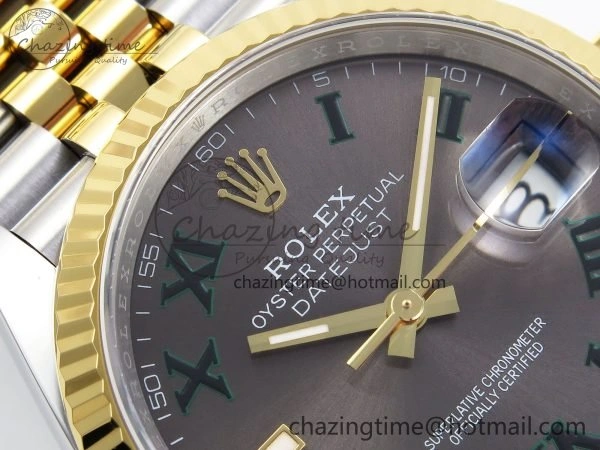 DateJust 36 126233 APF 1:1 Best Edition 904L Steel Gray Dial Green Roman on SS YG Jubilee Bracelet VR Casual 1594