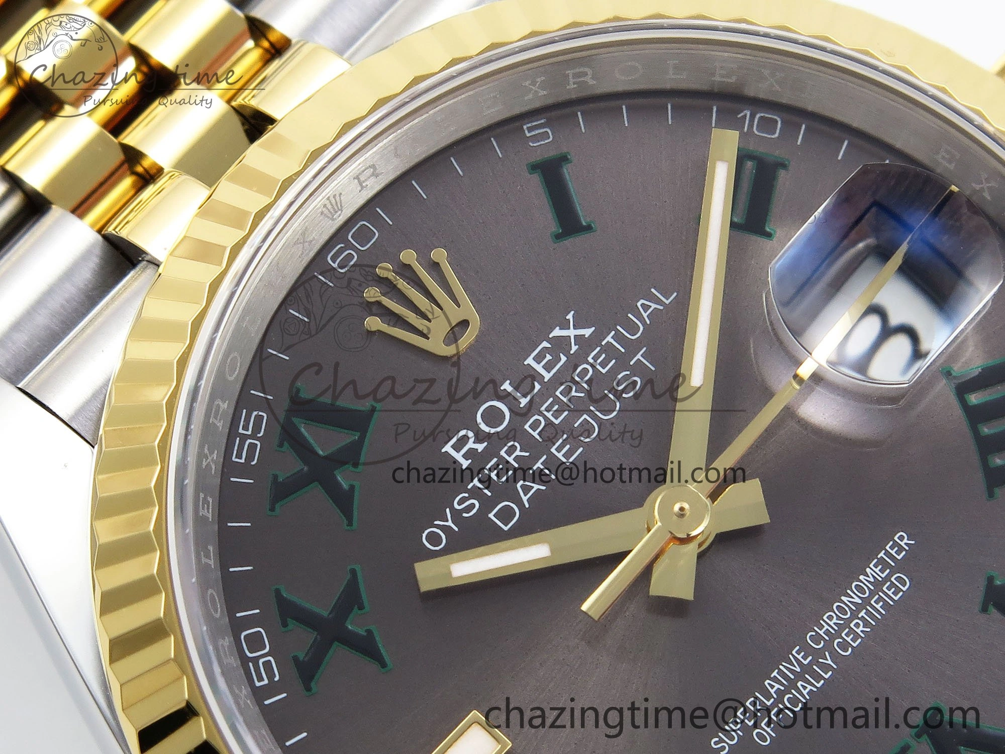 DateJust 36 126233 APF 1:1 Best Edition 904L Steel Gray Dial Green Roman on SS YG Jubilee Bracelet VR Casual 1594