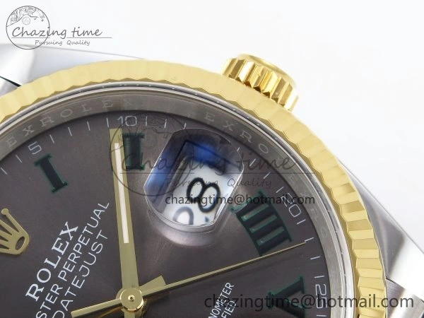 DateJust 36 126233 APF 1:1 Best Edition 904L Steel Gray Dial Green Roman on SS YG Jubilee Bracelet VR Casual 1594