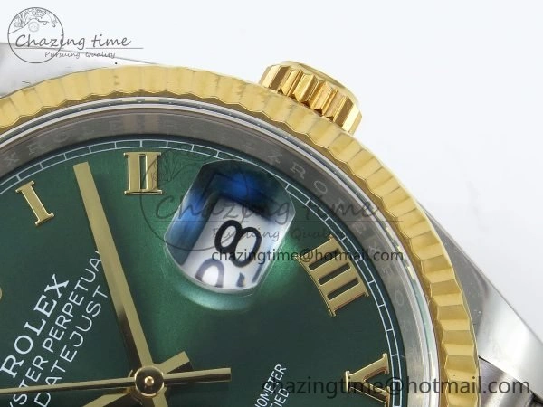 SmoothTexture DateJust 36 126233 APF 1:1 Best Edition 904L Steel Green Diamond Roman Dial on Jubilee Bracelet VR 1541