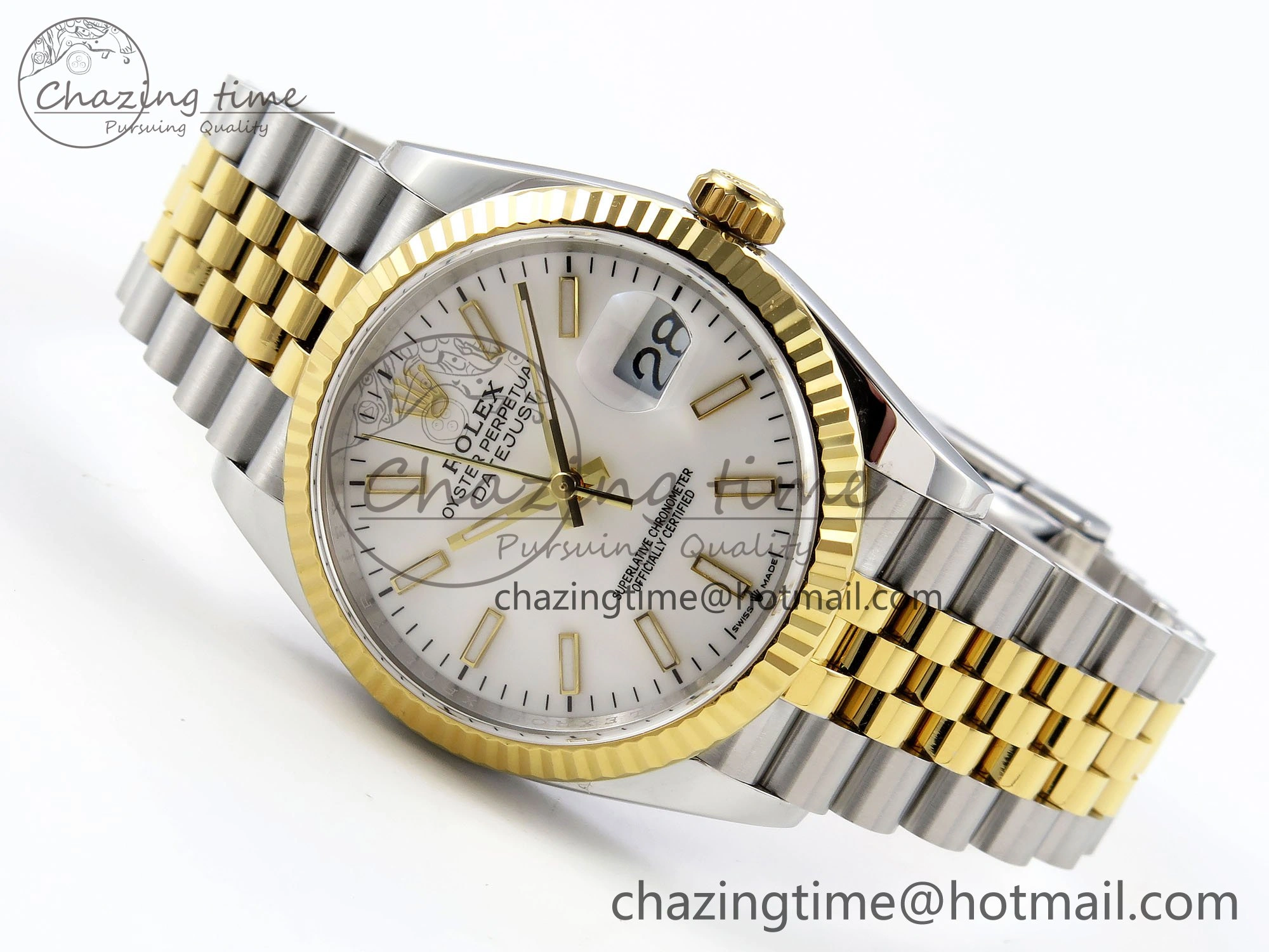 DateJust 36 126233 APF 1:1 Best Edition 904L Steel White Sitck Dial on SS YG Jubilee Bracelet VR Tailored 1591