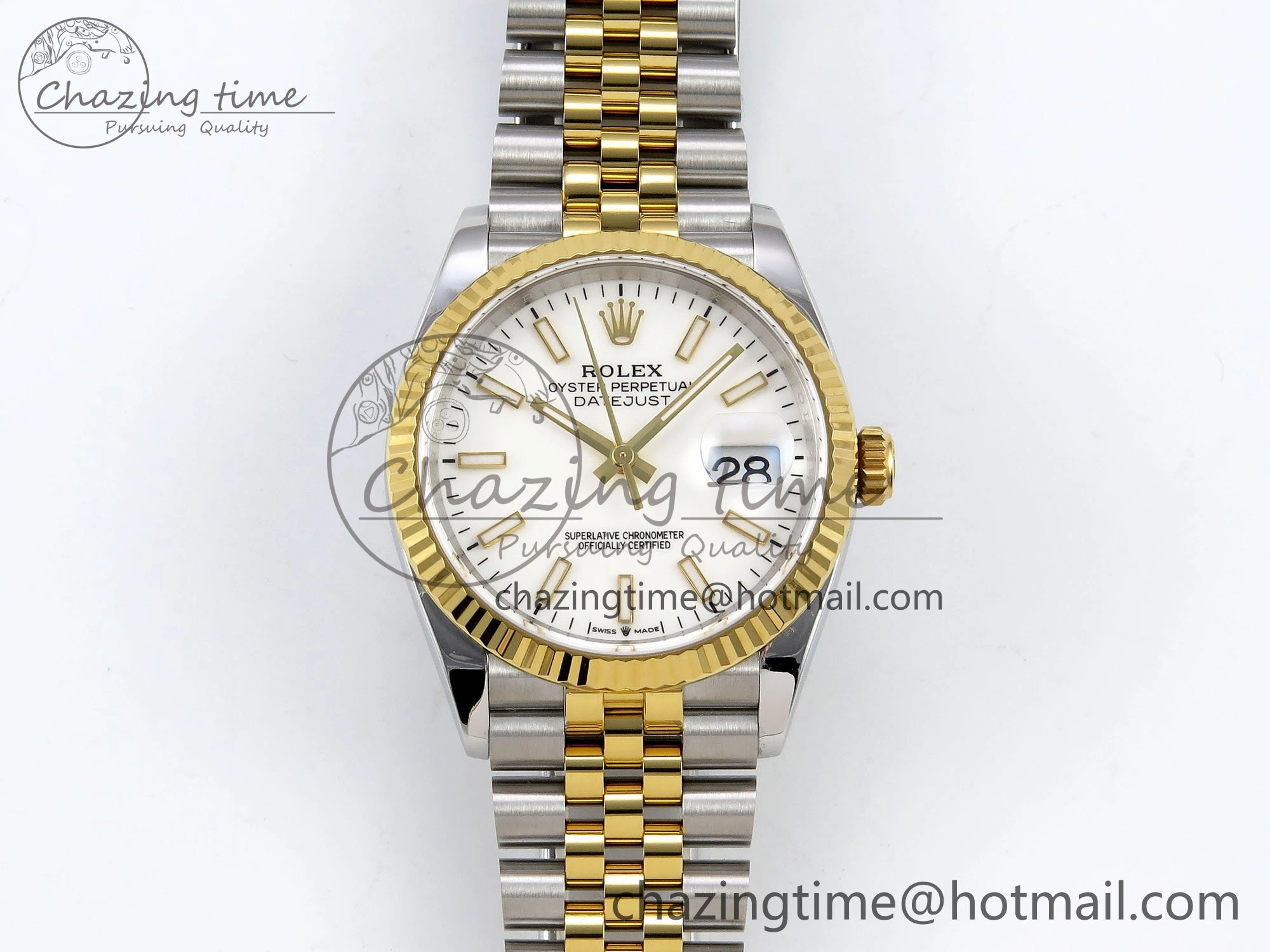 DateJust 36 126233 APF 1:1 Best Edition 904L Steel White Sitck Dial on SS YG Jubilee Bracelet VR Tailored 1591