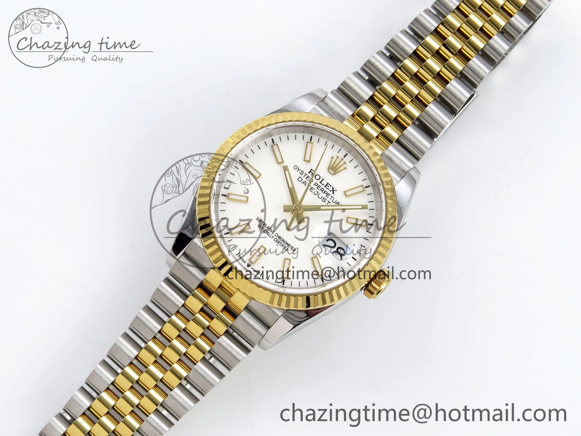 DateJust 36 126233 APF 1:1 Best Edition 904L Steel White Sitck Dial on SS YG Jubilee Bracelet VR Tailored 1591