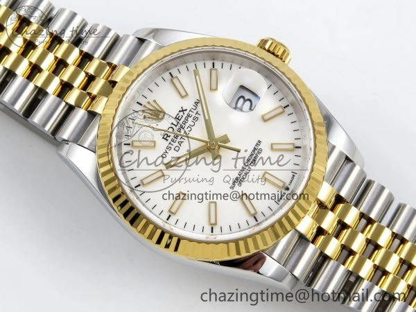 DateJust 36 126233 APF 1:1 Best Edition 904L Steel White Sitck Dial on SS YG Jubilee Bracelet VR Tailored 1591