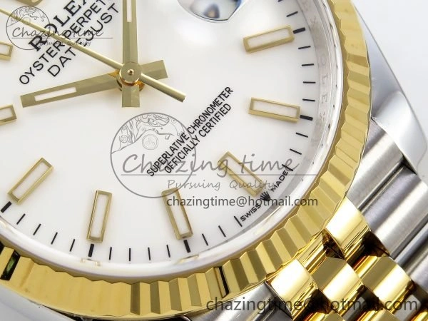 DateJust 36 126233 APF 1:1 Best Edition 904L Steel White Sitck Dial on SS YG Jubilee Bracelet VR Tailored 1591