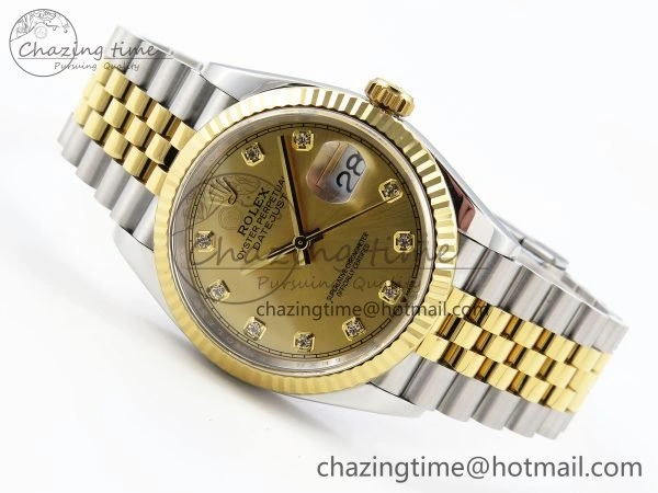 DateJust 36 126233 APF 1:1 Best Edition 904L Steel YG Diamonds Dial on SS YG Jubilee Bracelet VR SoftTouch 1592