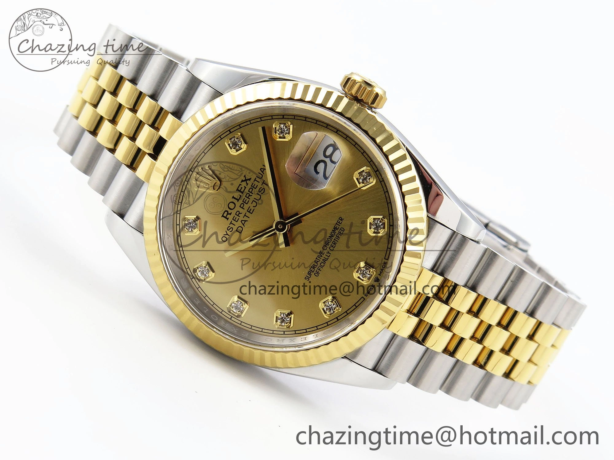 DateJust 36 126233 APF 1:1 Best Edition 904L Steel YG Diamonds Dial on SS YG Jubilee Bracelet VR SoftTouch 1592