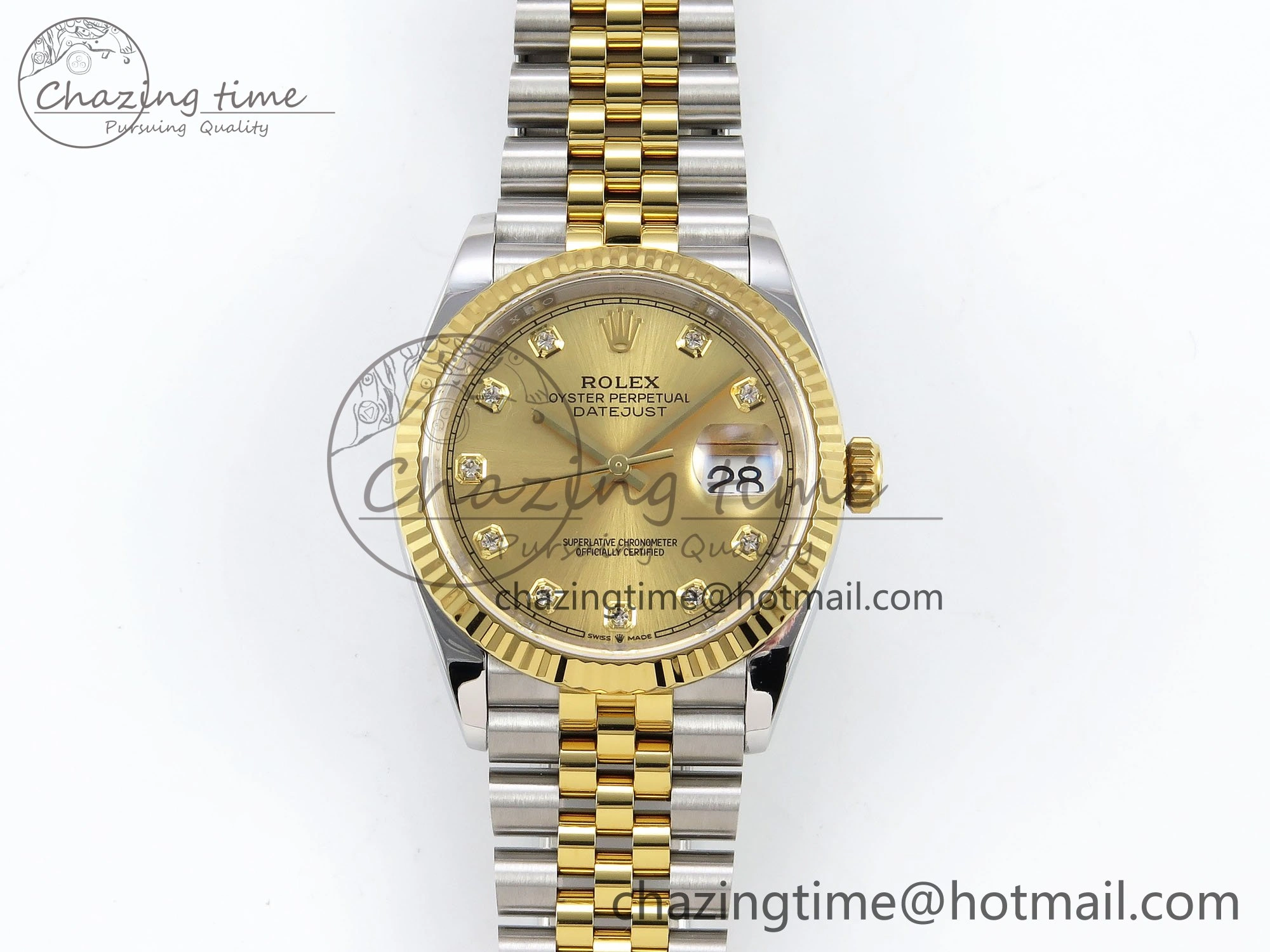 DateJust 36 126233 APF 1:1 Best Edition 904L Steel YG Diamonds Dial on SS YG Jubilee Bracelet VR SoftTouch 1592