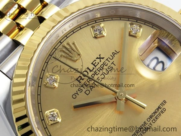 DateJust 36 126233 APF 1:1 Best Edition 904L Steel YG Diamonds Dial on SS YG Jubilee Bracelet VR SoftTouch 1592
