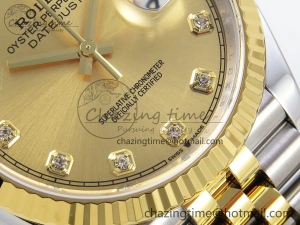 DateJust 36 126233 APF 1:1 Best Edition 904L Steel YG Diamonds Dial on SS YG Jubilee Bracelet VR SoftTouch 1592