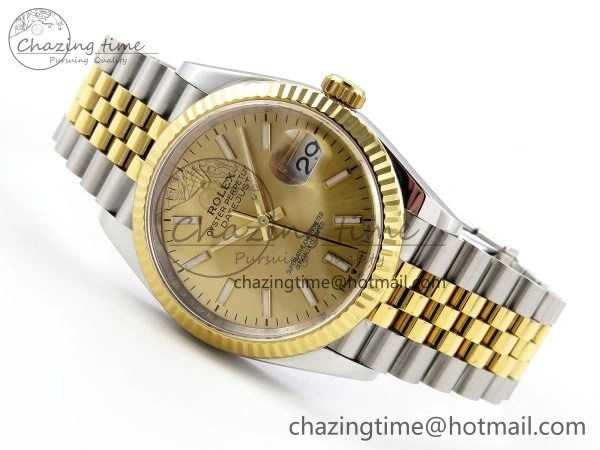 Functional DateJust 36 126233 APF 1:1 Best Edition 904L Steel YG Sitck Dial on SS YG Jubilee Bracelet VR 1599