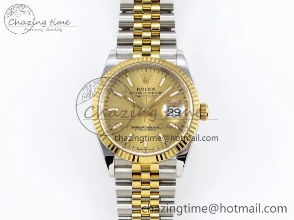 Functional DateJust 36 126233 APF 1:1 Best Edition 904L Steel YG Sitck Dial on SS YG Jubilee Bracelet VR 1599