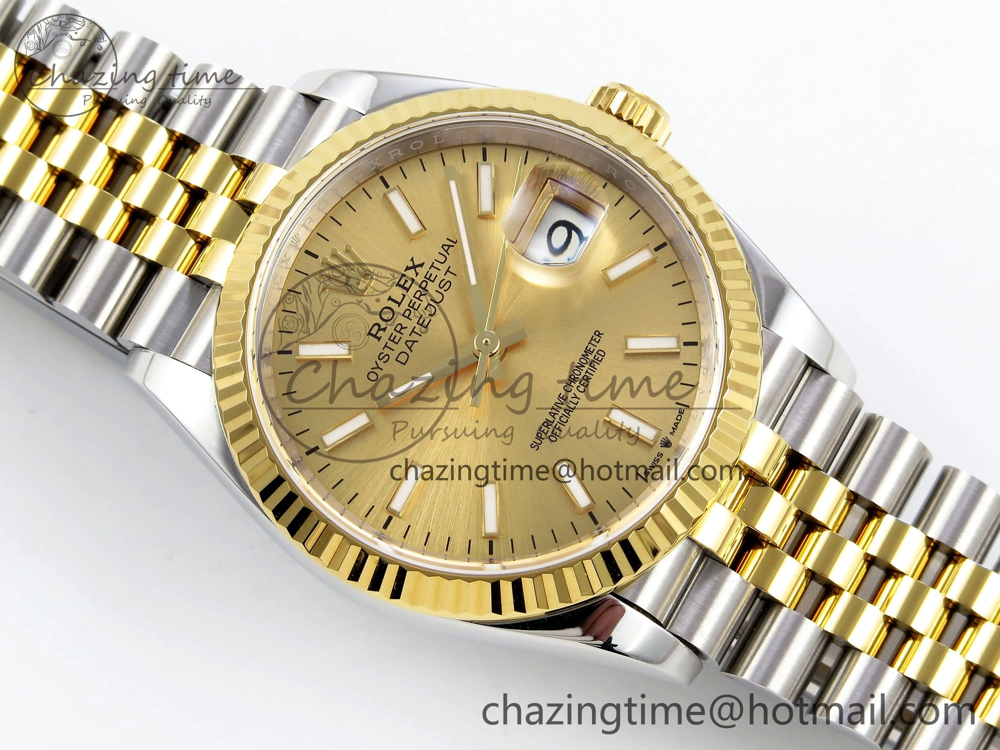 Functional DateJust 36 126233 APF 1:1 Best Edition 904L Steel YG Sitck Dial on SS YG Jubilee Bracelet VR 1599