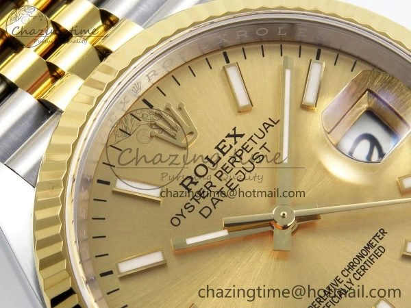 Functional DateJust 36 126233 APF 1:1 Best Edition 904L Steel YG Sitck Dial on SS YG Jubilee Bracelet VR 1599