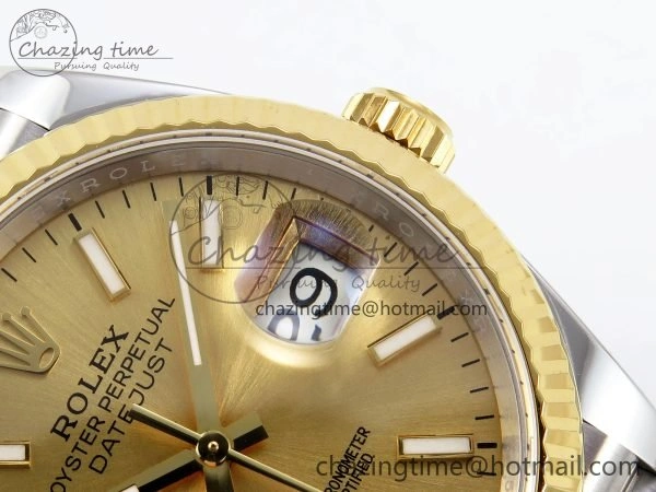 Functional DateJust 36 126233 APF 1:1 Best Edition 904L Steel YG Sitck Dial on SS YG Jubilee Bracelet VR 1599