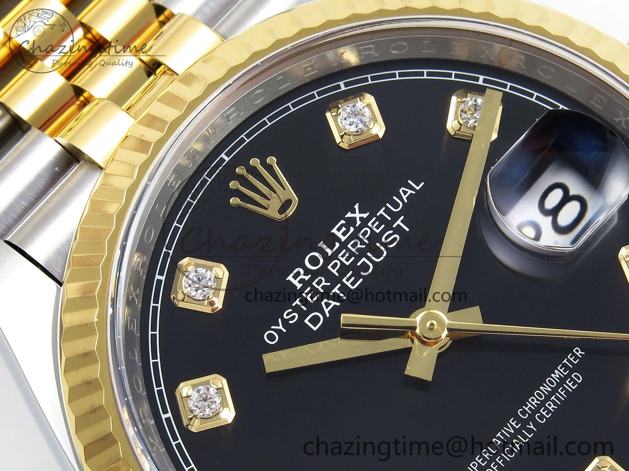 Youthful DateJust 36 126233 Clean 1:1 Best Edition 904L Steel Black Diamonds Dial on SS YG Jubilee Bracelet VR 1496