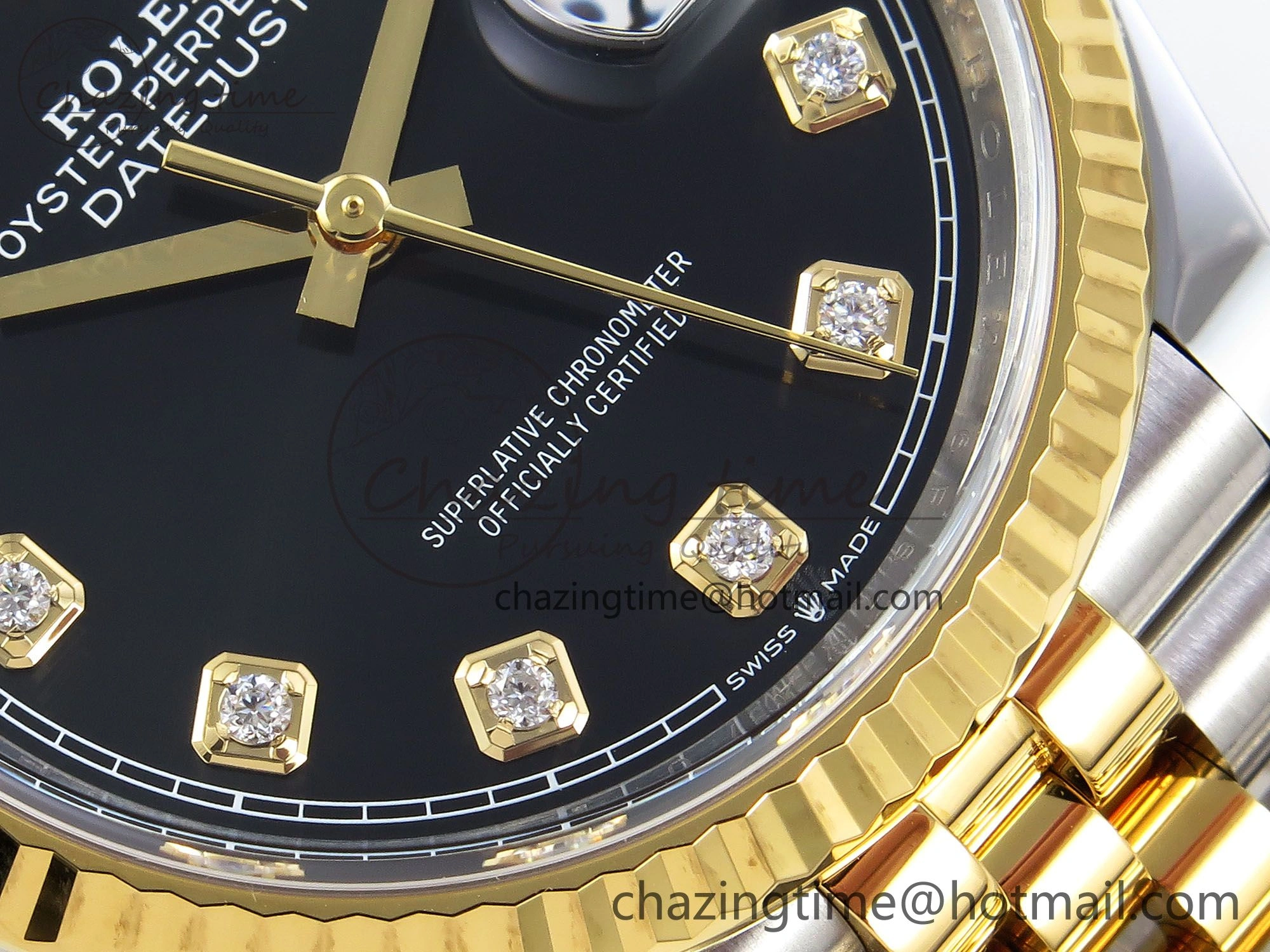 Youthful DateJust 36 126233 Clean 1:1 Best Edition 904L Steel Black Diamonds Dial on SS YG Jubilee Bracelet VR 1496