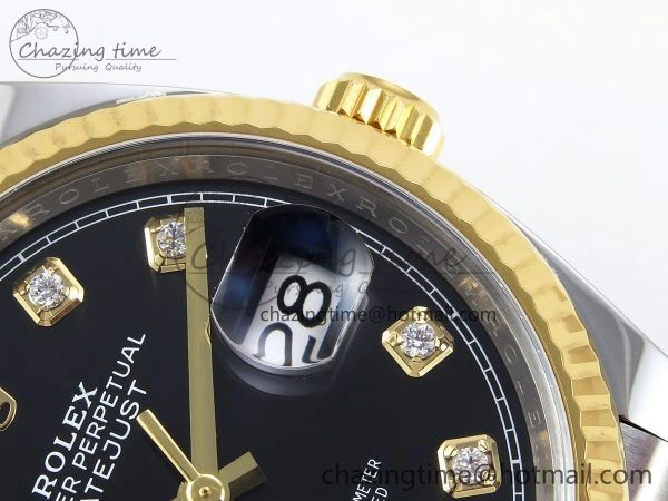 Youthful DateJust 36 126233 Clean 1:1 Best Edition 904L Steel Black Diamonds Dial on SS YG Jubilee Bracelet VR 1496