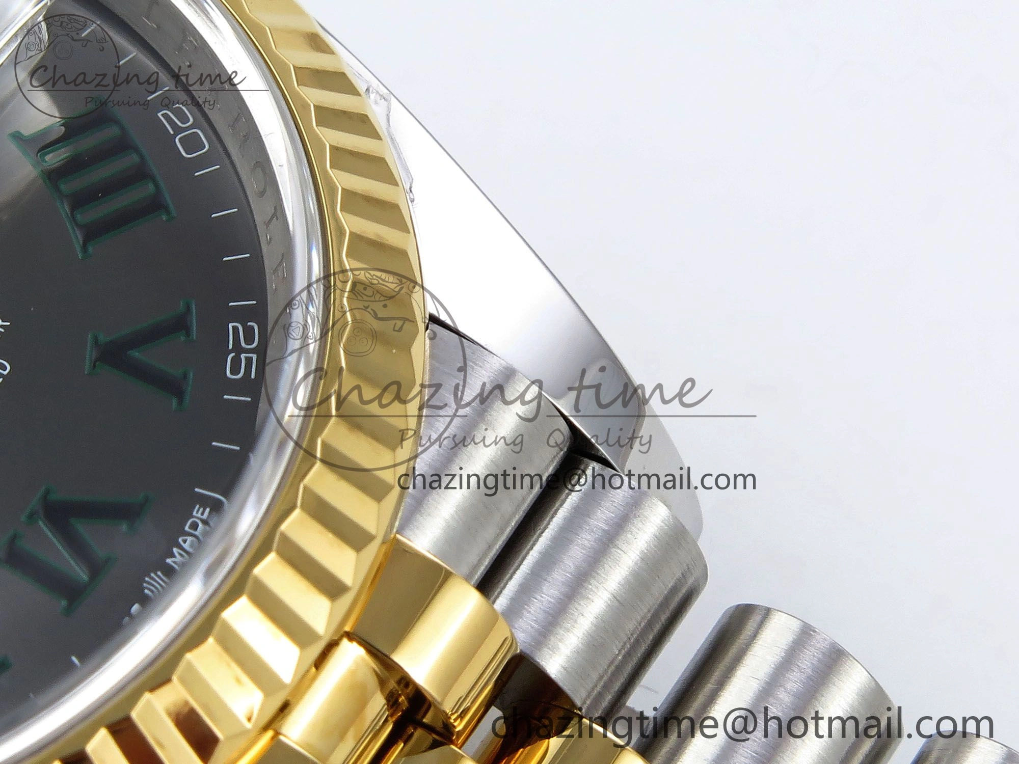 Upgraded DateJust 36 126233 Clean 1:1 Best Edition 904L Steel Gray Dial Green Roman Marker on SS YG Jubilee Bracelet VR 1495