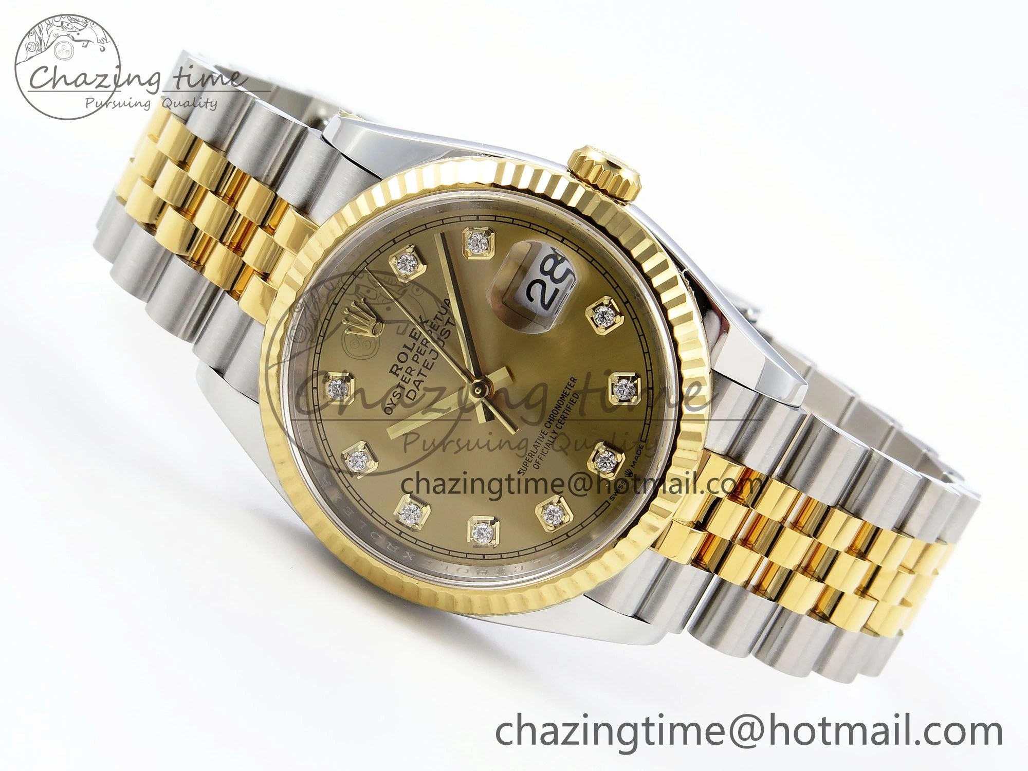 DateJust 36 126233 Clean 1:1 Best Edition 904L Steel YG Diamonds Dial on SS YG Jubilee Bracelet VR Comfortable 1493