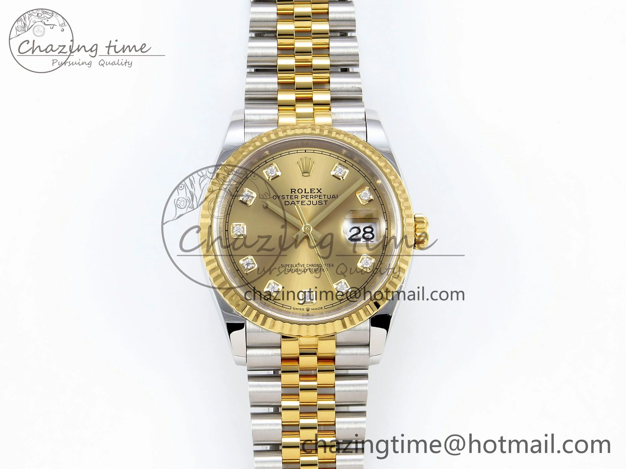 DateJust 36 126233 Clean 1:1 Best Edition 904L Steel YG Diamonds Dial on SS YG Jubilee Bracelet VR Comfortable 1493