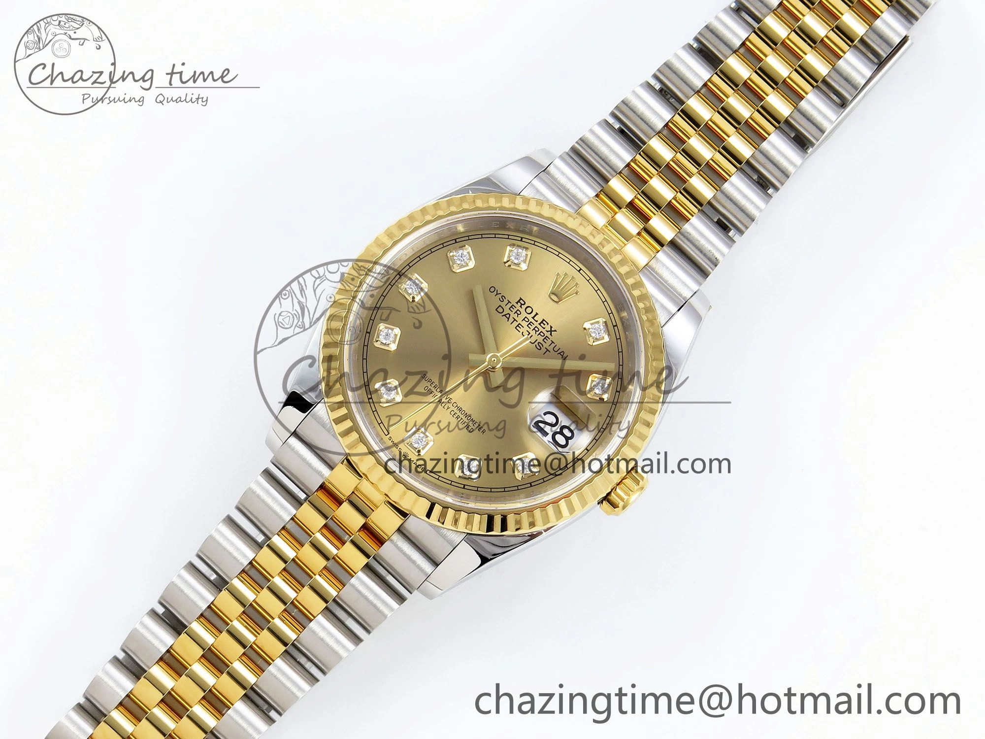 DateJust 36 126233 Clean 1:1 Best Edition 904L Steel YG Diamonds Dial on SS YG Jubilee Bracelet VR Comfortable 1493