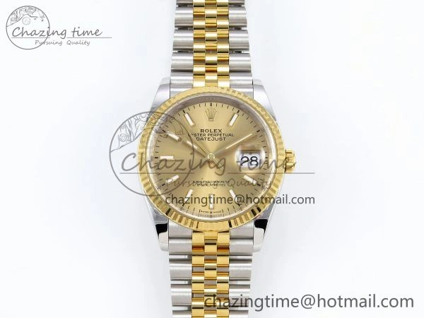 ModernLook DateJust 36 126233 Clean 1:1 Best Edition 904L Steel YG Stick Dial on SS YG Jubilee Bracelet VR 1501