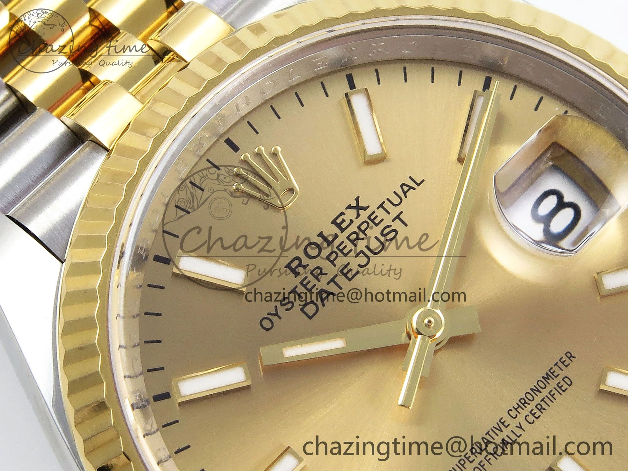 ModernLook DateJust 36 126233 Clean 1:1 Best Edition 904L Steel YG Stick Dial on SS YG Jubilee Bracelet VR 1501