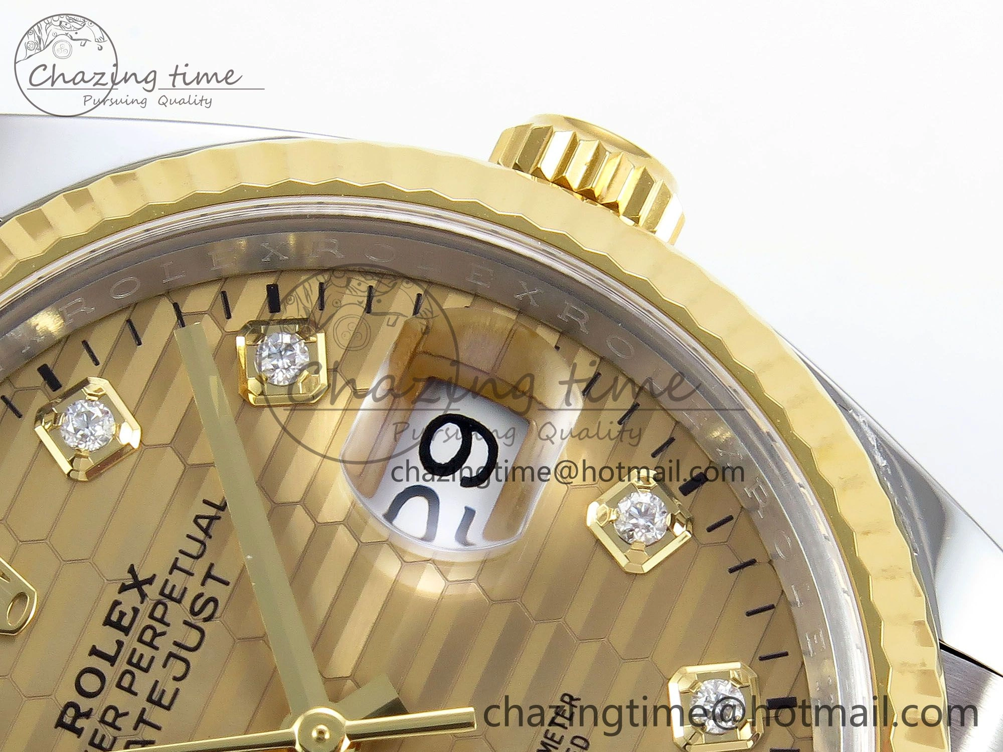 DateJust 36 126233 Clean 1:1 Best Edition 904L Steel YG Textured Diamonds Dial on SS YG Jubilee Bracelet VR TravelReady 1500