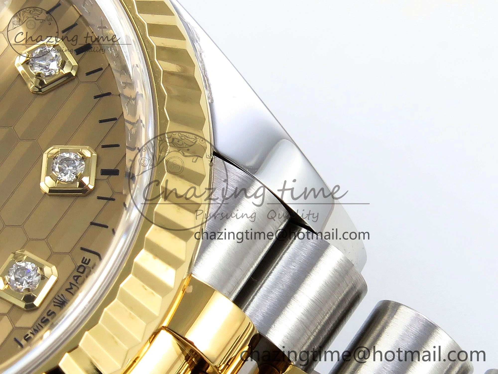 DateJust 36 126233 Clean 1:1 Best Edition 904L Steel YG Textured Diamonds Dial on SS YG Jubilee Bracelet VR TravelReady 1500