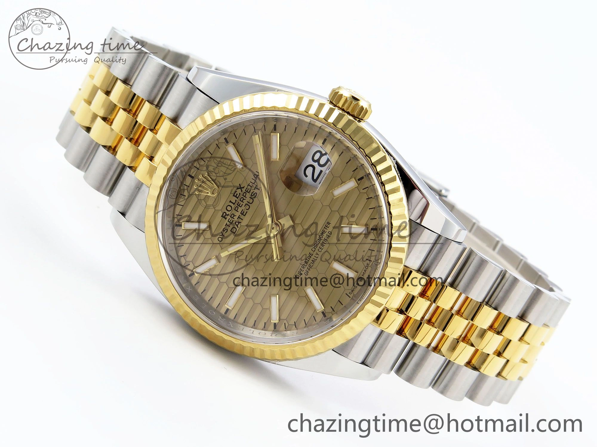 DateJust 36 126233 Clean 1:1 Best Edition 904L Steel YG Textured Stick Dial on SS YG Jubilee Bracelet VR Elegant 1494