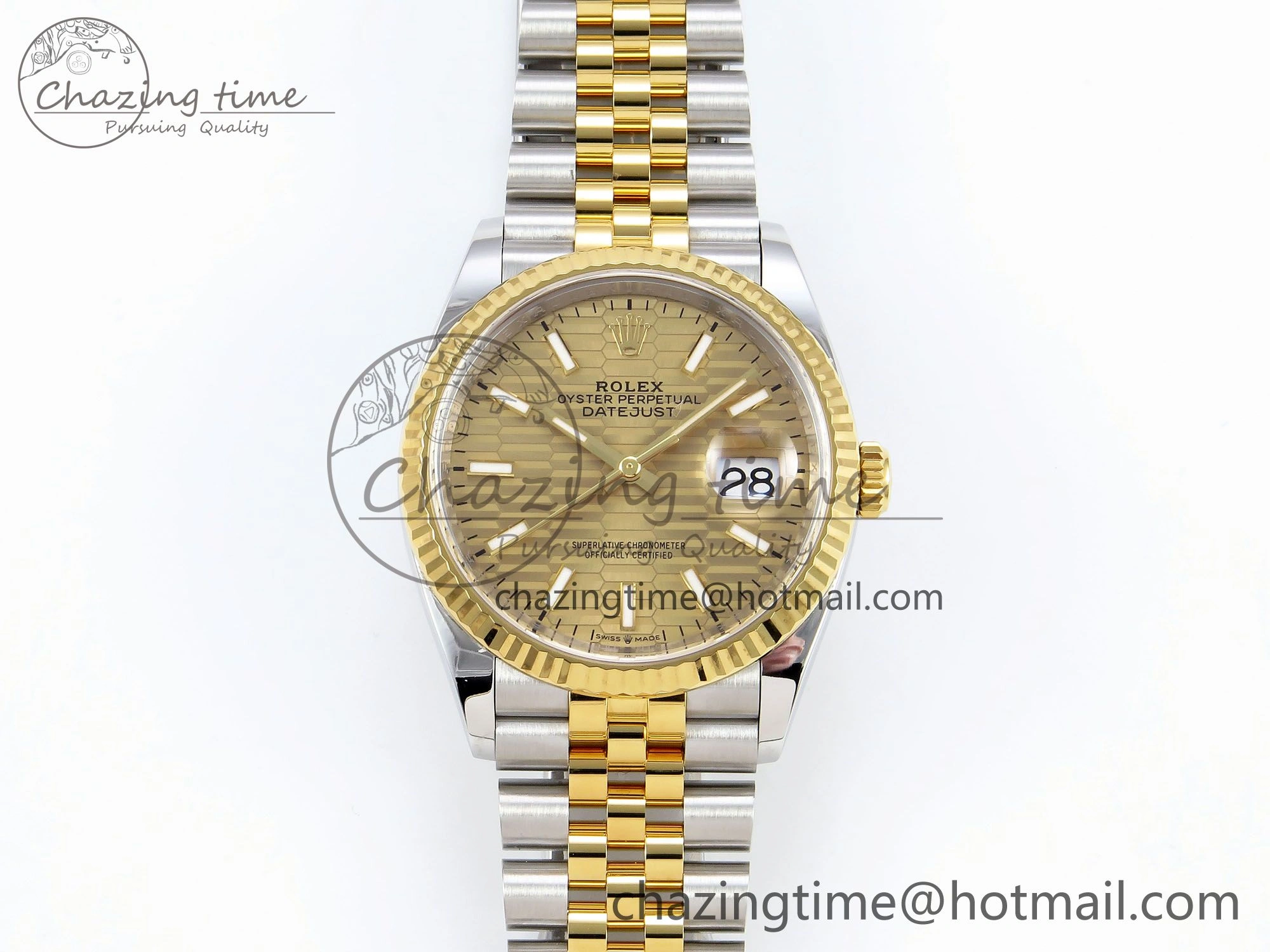 DateJust 36 126233 Clean 1:1 Best Edition 904L Steel YG Textured Stick Dial on SS YG Jubilee Bracelet VR Elegant 1494