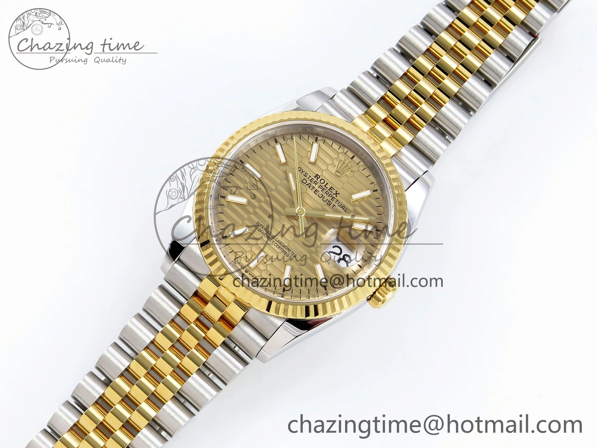 DateJust 36 126233 Clean 1:1 Best Edition 904L Steel YG Textured Stick Dial on SS YG Jubilee Bracelet VR Elegant 1494
