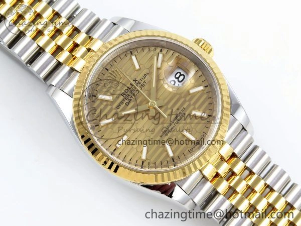 DateJust 36 126233 Clean 1:1 Best Edition 904L Steel YG Textured Stick Dial on SS YG Jubilee Bracelet VR Elegant 1494