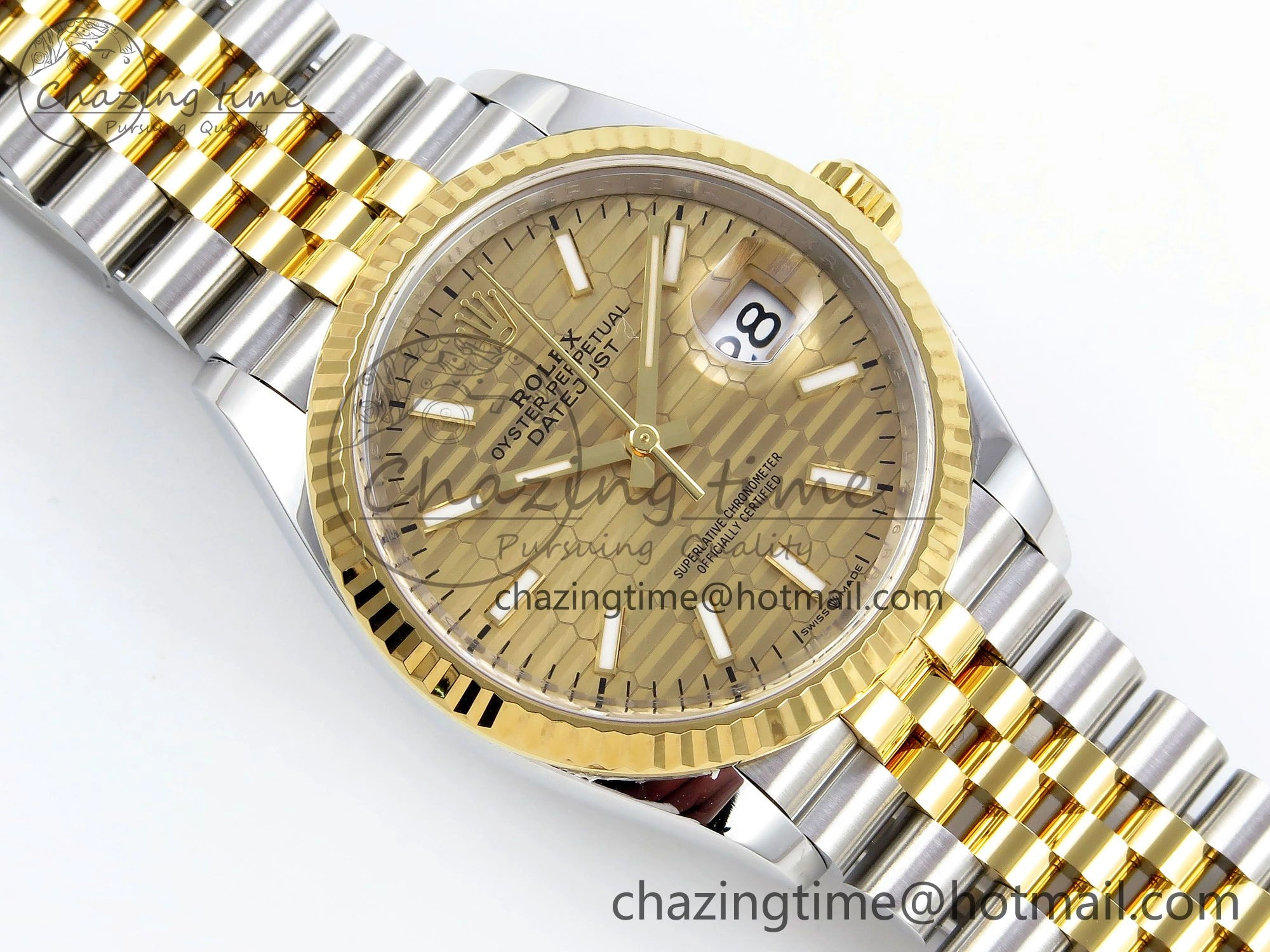 DateJust 36 126233 Clean 1:1 Best Edition 904L Steel YG Textured Stick Dial on SS YG Jubilee Bracelet VR Elegant 1494