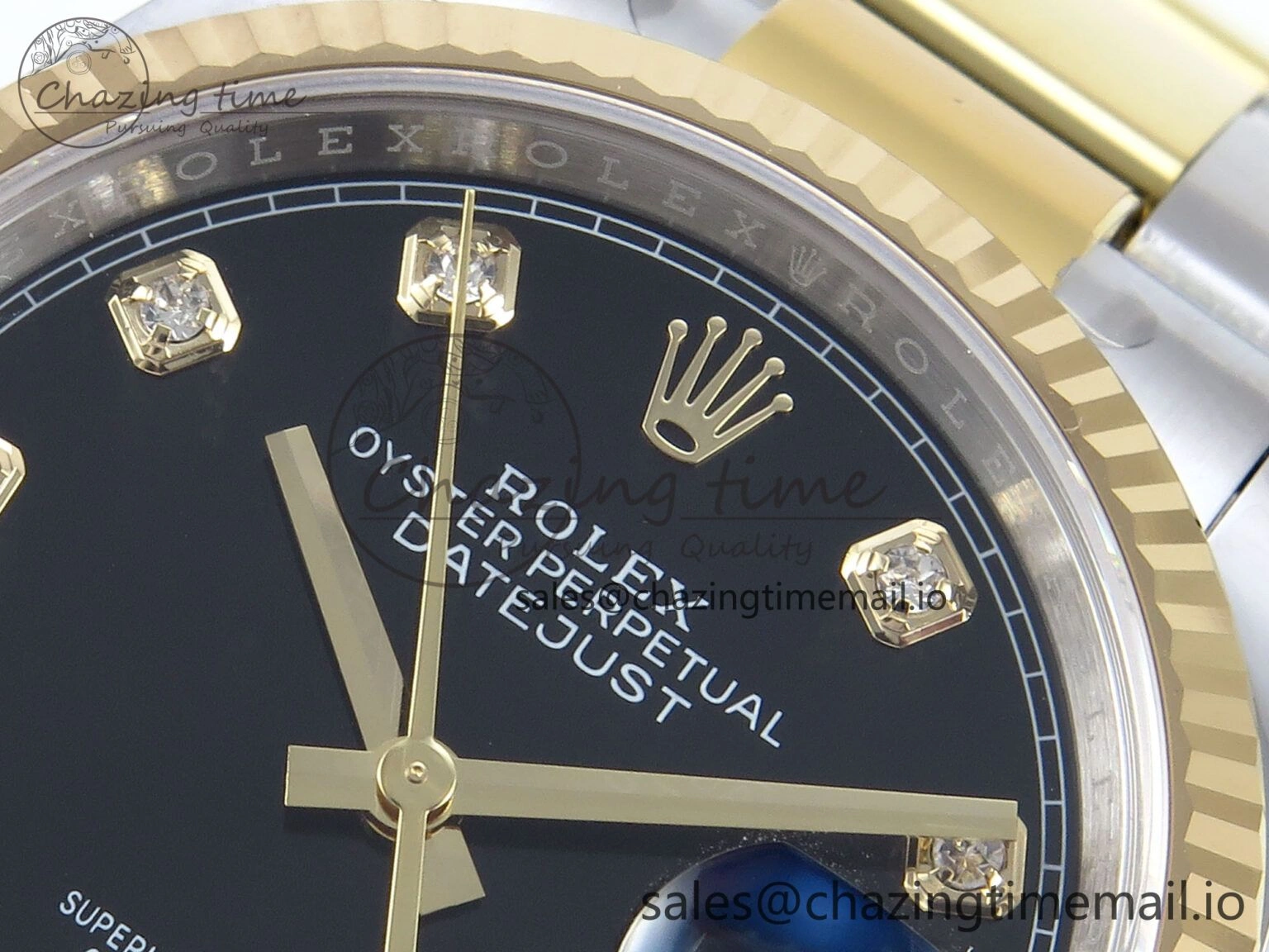 DateJust 36 126233 EWEF Best Edition Black Diamonds Dial on SS YG Oyster Bracelet A SmartChoice 675