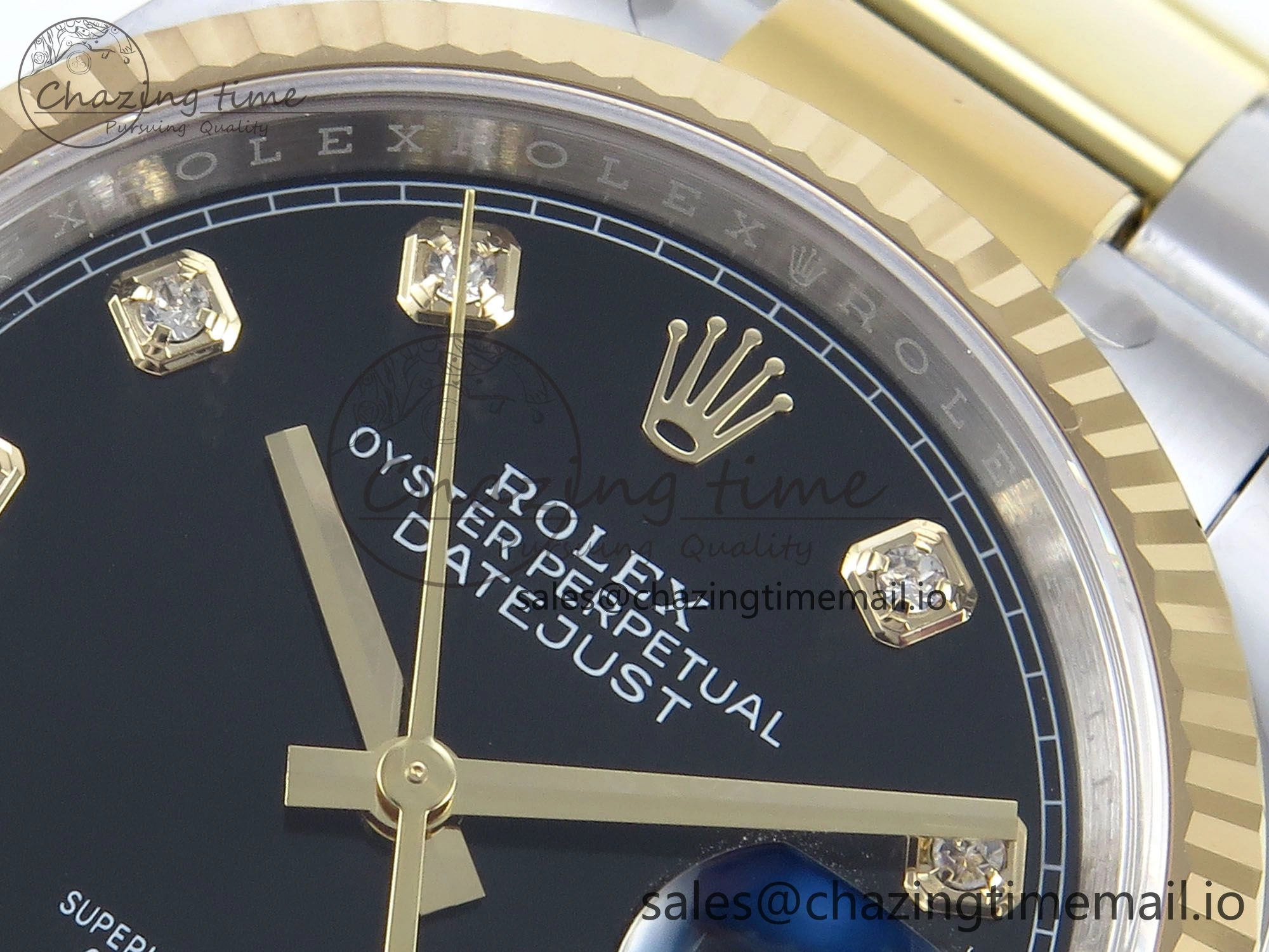 DateJust 36 126233 EWEF Best Edition Black Diamonds Dial on SS YG Oyster Bracelet A SmartChoice 675