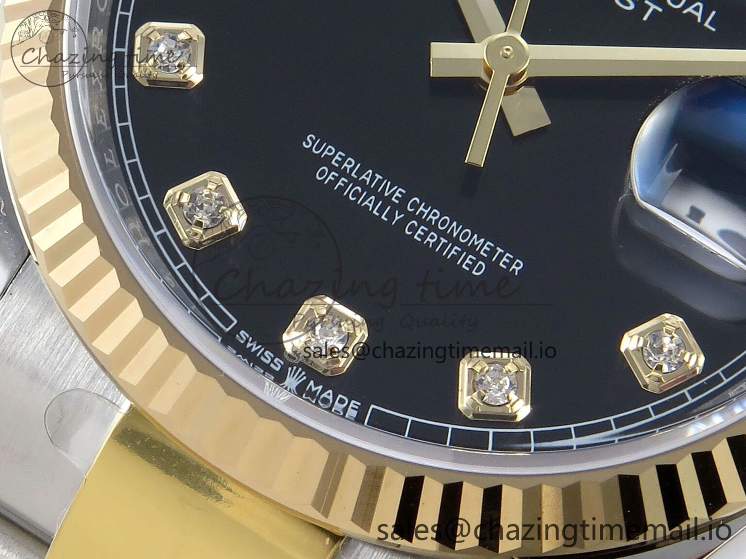DateJust 36 126233 EWEF Best Edition Black Diamonds Dial on SS YG Oyster Bracelet A SmartChoice 675